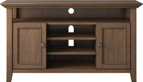 Simpli Home - Amherst Wide Transitional TV Media Stand for Most TVs up to 60 - Rustic Natural Aged Brown was $545.99 now $382.99 (30.0% off)