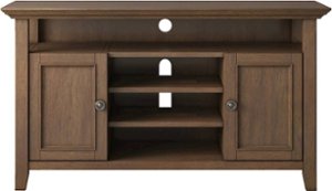 Simpli Home - Amherst Wide Transitional TV Media Stand for Most TVs up to 60" - Rustic Natural Aged Brown - Front_Zoom