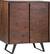 Angle. Simpli Home - Lowry Modern Industrial Solid Acacia Wood Medium Storage Cabinet - Distressed Charcoal Brown.