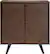 Front. Simpli Home - Lowry Modern Industrial Solid Acacia Wood Medium Storage Cabinet - Distressed Charcoal Brown.
