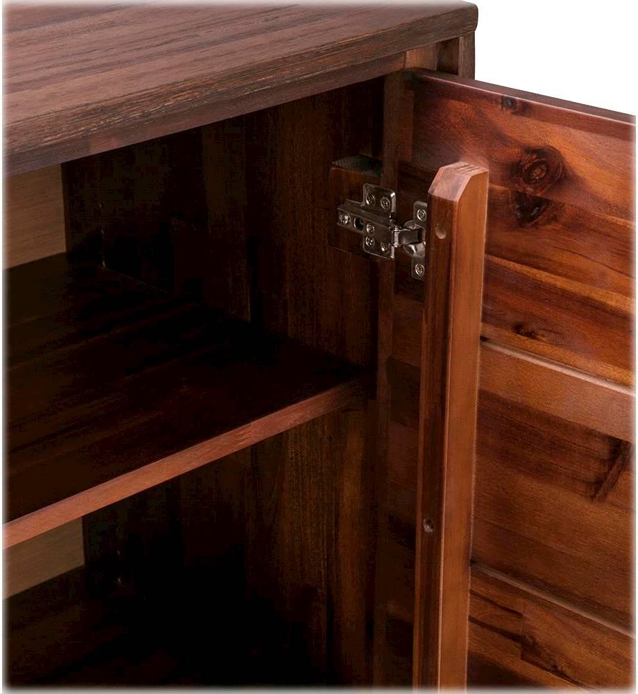 Alt View 13. Simpli Home - Lowry Modern Industrial Solid Acacia Wood Medium Storage Cabinet - Distressed Charcoal Brown.