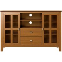 Simpli Home - Artisan Solid Wood 53 inch Wide Transitional TV Media Stand For TVs up to 60 inches - Honey Brown - Front_Zoom