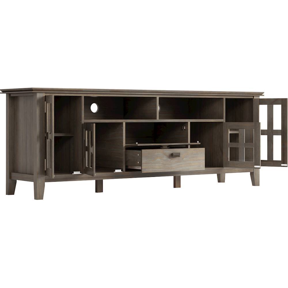 Alt View 11. Simpli Home - Artisan SOLID WOOD 72 inch Wide Transitional TV Media Stand in Distressed Grey For TVs up to 80 inches - Distressed Gray.