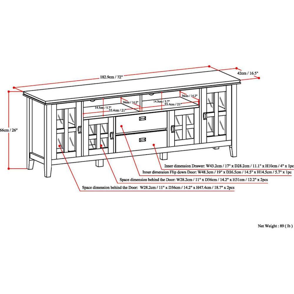 Alt View 15. Simpli Home - Artisan SOLID WOOD 72 inch Wide Transitional TV Media Stand in Distressed Grey For TVs up to 80 inches - Distressed Gray.