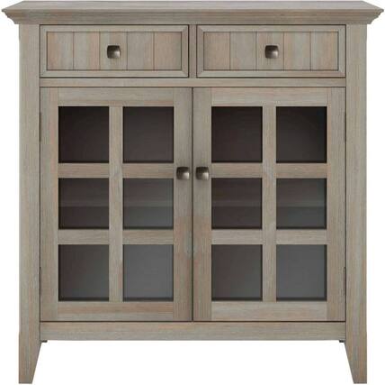 Front. Simpli Home - Acadian SOLID WOOD 36 inch Wide Transitional Entryway Hallway Storage Cabinet in Distressed Grey - Distressed Gray.