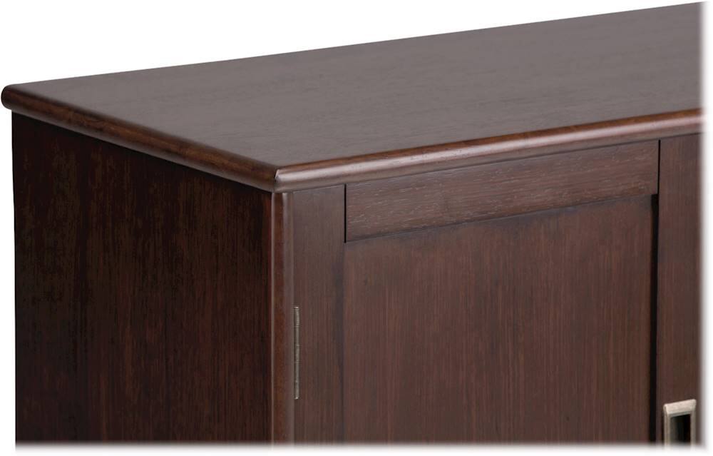 Alt View 13. Simpli Home - Draper Mid Century Modern Rubberwood Low Storage Cabinet - Medium Auburn Brown.