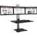 Front. Victor - Electric Triple Monitor Standing Desk Riser - Black, Aluminum.