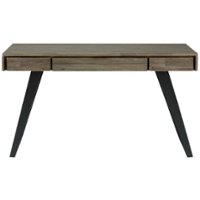 Simpli Home - Lowry Rectangular Modern Industrial Acacia 2-Drawer Table - Distressed Gray - Front_Zoom