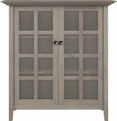Simpli Home - Acadian Solid Wood Medium Storage Cabinet - Distressed Gray was $427.99 now $299.99 (30.0% off)