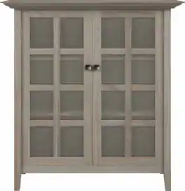 Simpli Home - Acadian SOLID WOOD 39 inch Wide Transitional Medium Storage Cabinet in Distressed Grey - Distressed Gray