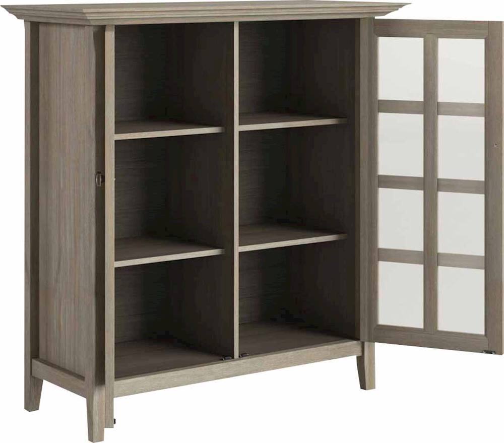 Alt View 11. Simpli Home - Acadian SOLID WOOD 39 inch Wide Transitional Medium Storage Cabinet in Distressed Grey - Distressed Gray.