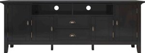 Simpli Home - Redmond Solid Wood 72 inch Wide Transitional TV Media Stand For TVs up to 80 inches - Black - Front_Zoom