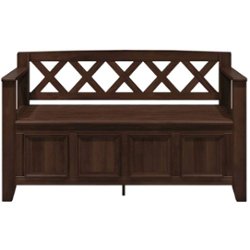 Simpli Home - Amherst SOLID WOOD 48 inch Wide Transitional Entryway Storage Bench - Natural Aged Brown - Front_Zoom