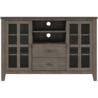 Simpli Home - Artisan SOLID WOOD 53 inch Wide Transitional TV Media Stand in Farmhouse Grey For TVs up to 60 inches - Farmhouse Gray - Front_Zoom