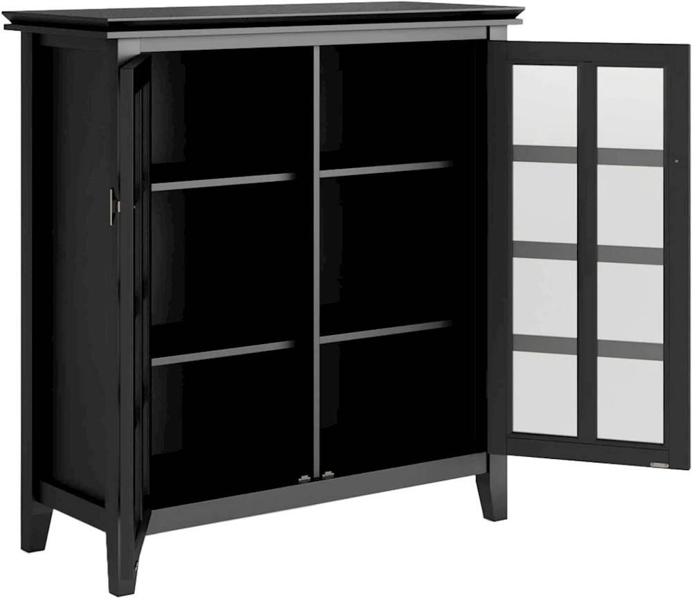 Alt View 11. Simpli Home - Artisan SOLID WOOD 38 inch Wide Transitional Medium Storage Cabinet in Black - Black.
