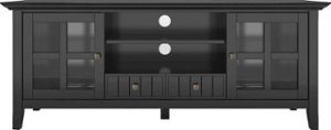 Simpli Home - Acadian Solid Wood 60 inch Wide Transitional TV Media Stand For TVs up to 65 inches - Black - Front_Zoom