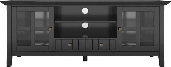 Front Zoom. Simpli Home - Acadian Solid Wood 60 inch Wide Transitional TV Media Stand For TVs up to 65 inches - Black.