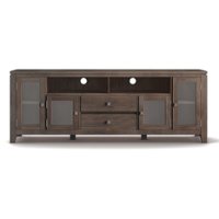 Simpli Home - Cosmopolitan Contemporary TV Media Stand for Most TVs Up to 80" - Farmhouse Brown - Front_Zoom