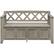 Front. Simpli Home - Amherst Solid Pine Wood Storage Bench with Backrest - Gray.