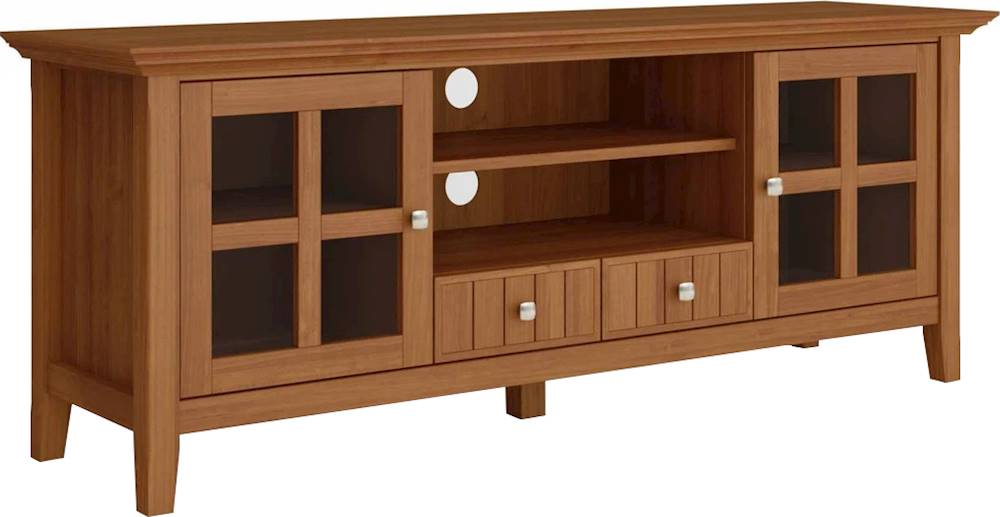 Angle View: Simpli Home - Acadian SOLID WOOD 60 inch Wide Transitional TV Media Stand in Light Golden Brown For TVs up to 65 inches - Light Golden Brown