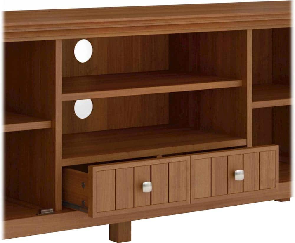 Alt View 15. Simpli Home - Acadian Solid Wood 60 inch Wide Transitional TV Media Stand For TVs up to 65 inches - Light Golden Brown.