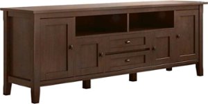 Simpli Home - Warm Shaker SOLID WOOD 72 in Wide TV Media Stand & For TVs up to 80 inches - Russet Brown - Angle_Zoom