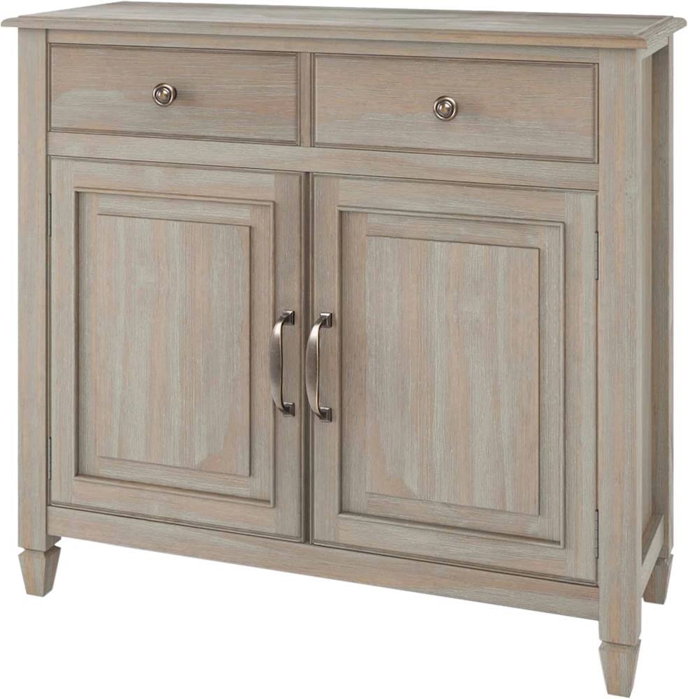 Left. Simpli Home - Connaught Transitional Solid Wood Entryway Storage Cabinet - Distressed Gray.