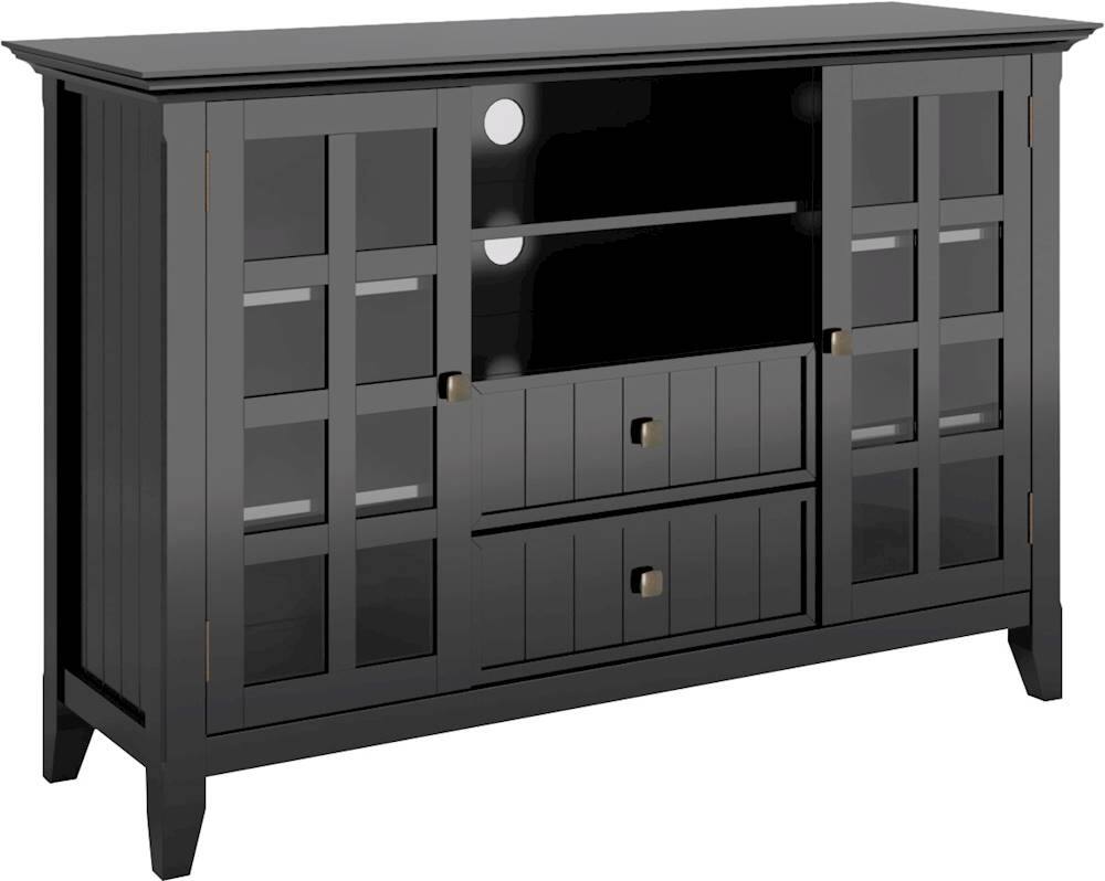 Angle. Simpli Home - Acadian Solid Wood 53 inch Wide Transitional TV Media Stand For TVs up to 60 inches - Black.