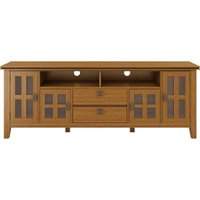 Simpli Home - Artisan Solid Wood 72 inch Wide Transitional TV Media Stand For TVs up to 80 inches - Honey Brown - Front_Zoom