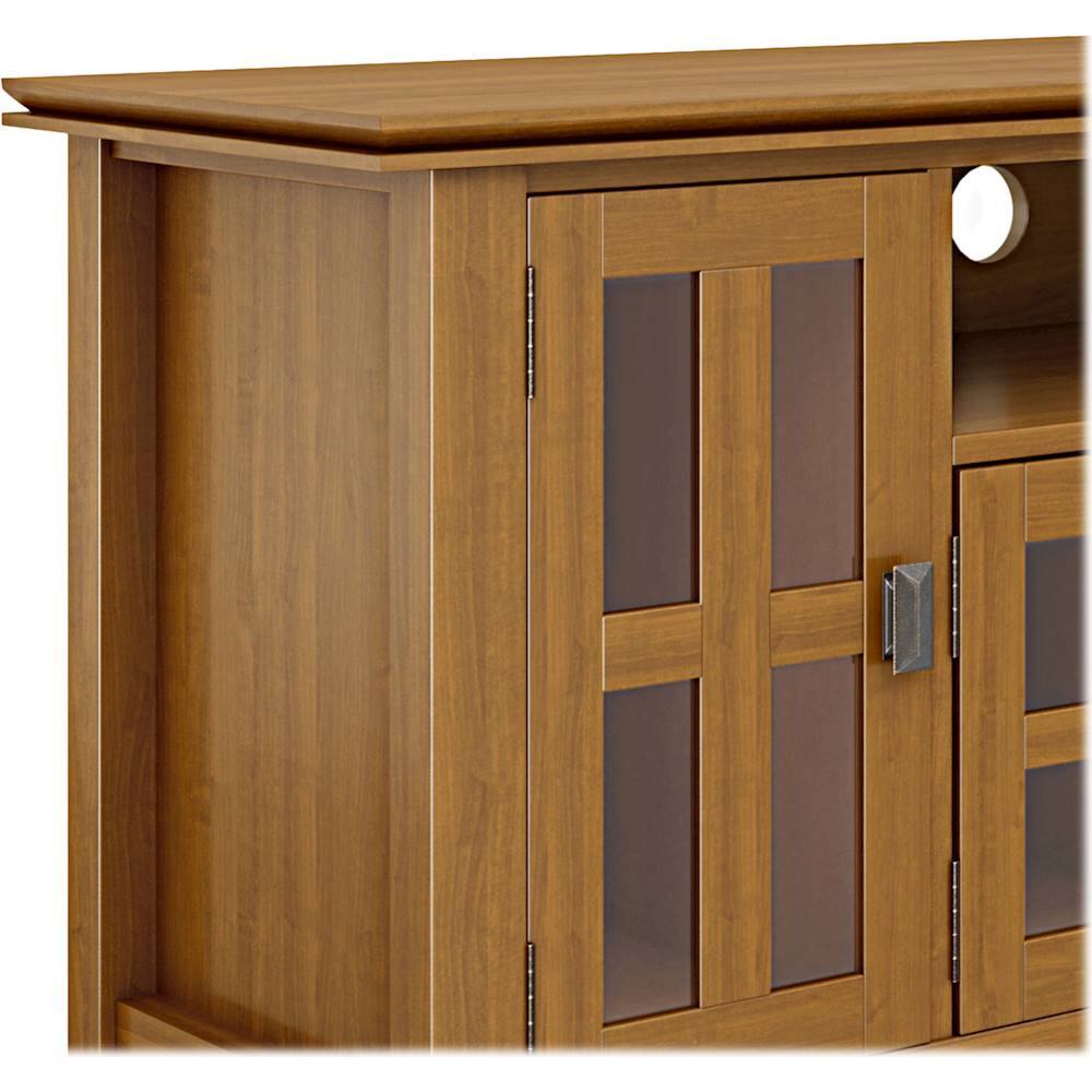 Alt View 12. Simpli Home - Artisan 72W Low TV Stand with Drawers, Glass Doors and Cubbies - Honey Brown.