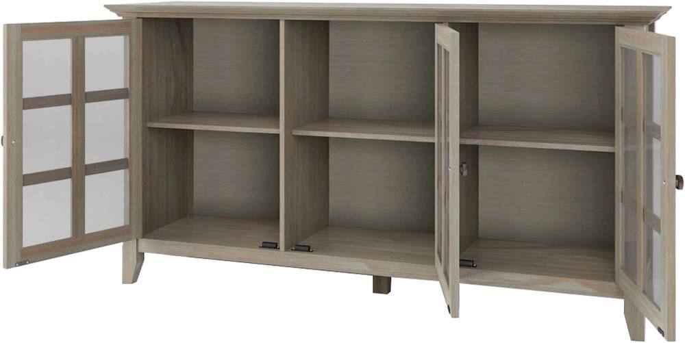 Alt View 11. Simpli Home - Acadian SOLID WOOD 62 inch Wide Transitional Wide Storage Cabinet in Distressed Grey - Distressed Gray.