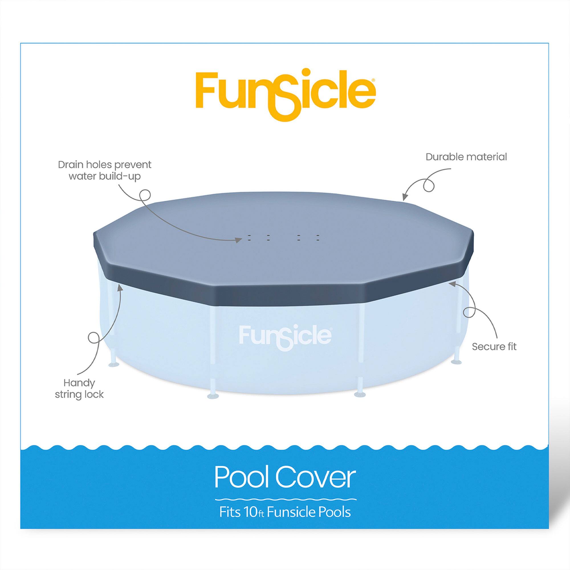 FunSicle Pool Cover  
Fits 10ft FunSicle Pools  

- Durable material  
- Drain holes prevent water build-up  
- Secure fit  
- Handy string lock