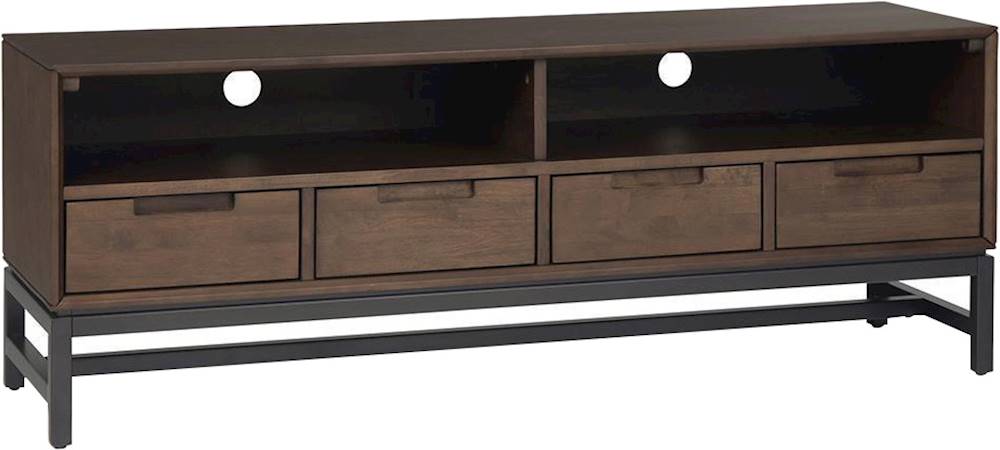 Angle View: Simpli Home - Banting Modern Industrial TV Media Stand for Most TVs up to 65" - Walnut Brown