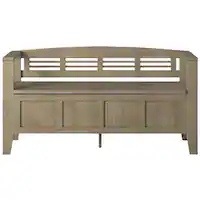 Simpli Home - Adams SOLID WOOD 48 inch Wide Contemporary Entryway Storage Bench in Distressed Grey - Distressed Gray - Front_Zoom