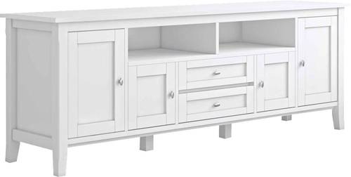 Simpli Home - Warm Shaker Rustic TV Media Stand for Most TVs up to 80 - White was $725.99 now $508.99 (30.0% off)