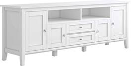 Simpli Home - Warm Shaker SOLID WOOD 72 in Wide TV Media Stand & For TVs up to 80 inches - White