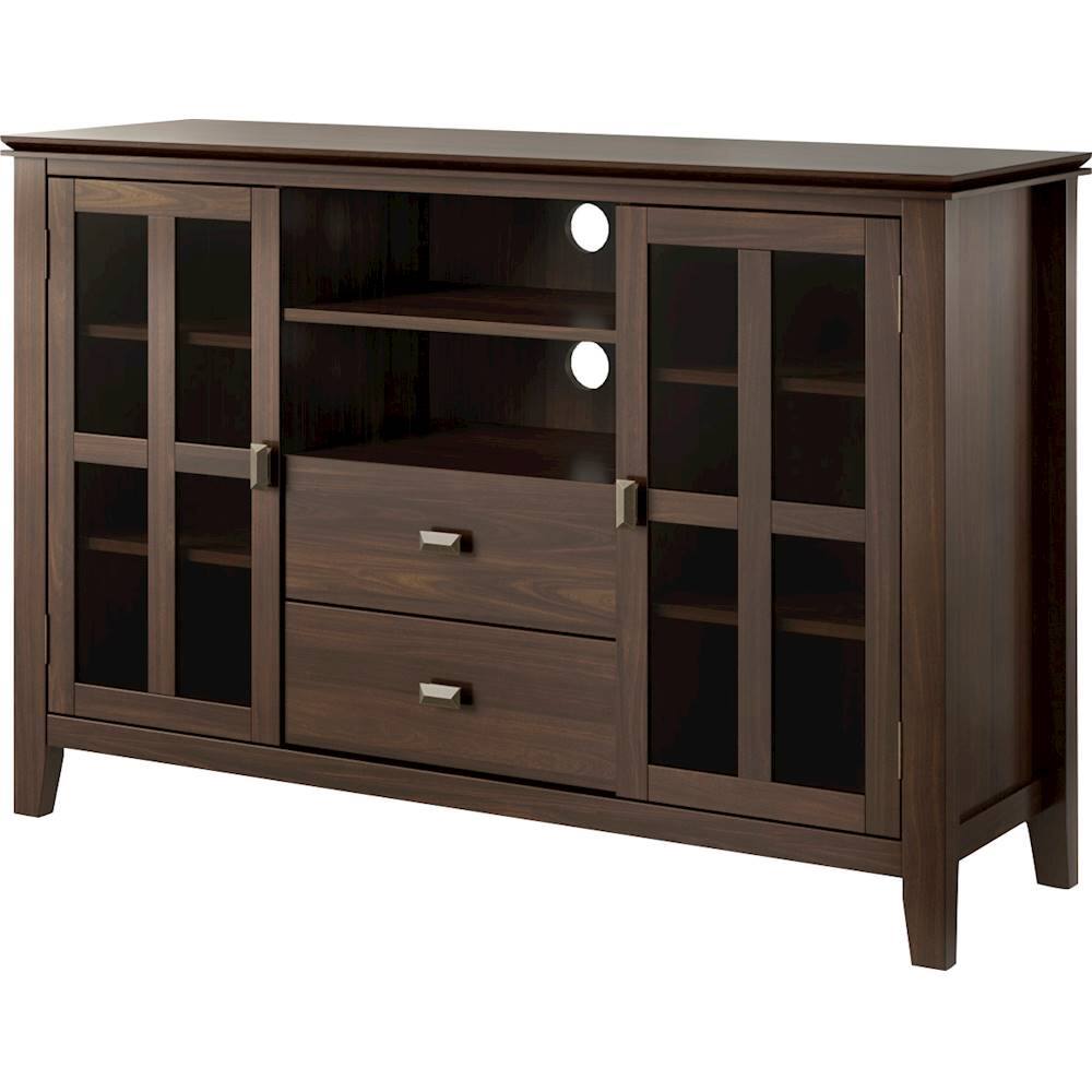 Left. Simpli Home - Artisan Solid Wood 53 inch Wide Transitional TV Media Stand For TVs up to 60 inches - Tobacco Brown.