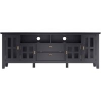 Simpli Home - Artisan Solid Wood 72 inch Wide Transitional TV Media Stand For TVs up to 80 inches - Black - Front_Zoom