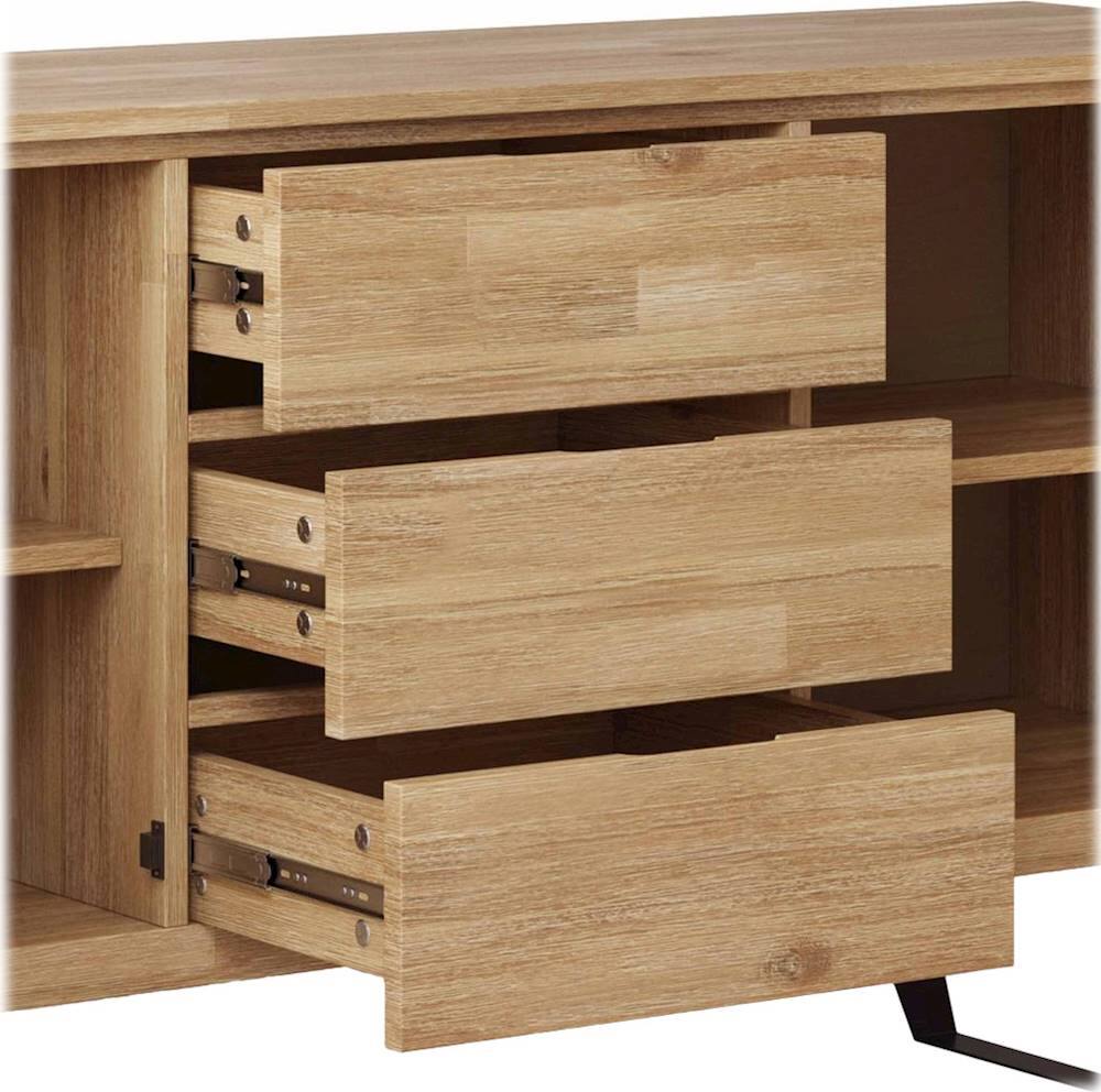 Alt View 12. Simpli Home - Lowry Modern Industrial Acacia Wood And Metal 2-Door 3-Drawer Sideboard - Distressed Golden Wheat.