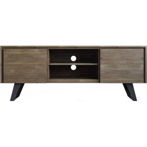 Simpli Home - Lowry Modern Industrial TV Media Stand for Most TVs Up to 70" - Distressed Gray