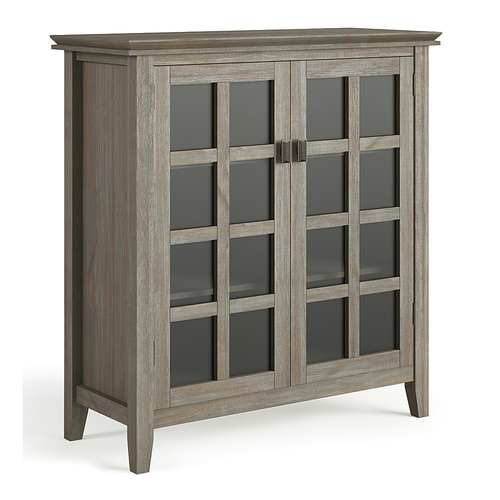Simpli Home - Artisan Contemporary Solid Wood Medium Storage Cabinet - Distressed Gray was $431.99 now $311.99 (28.0% off)