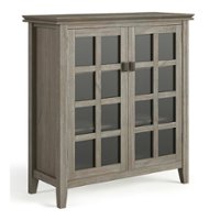 Simpli Home - Artisan SOLID WOOD 38 inch Wide Transitional Medium Storage Cabinet in - Distressed Grey - Front_Zoom