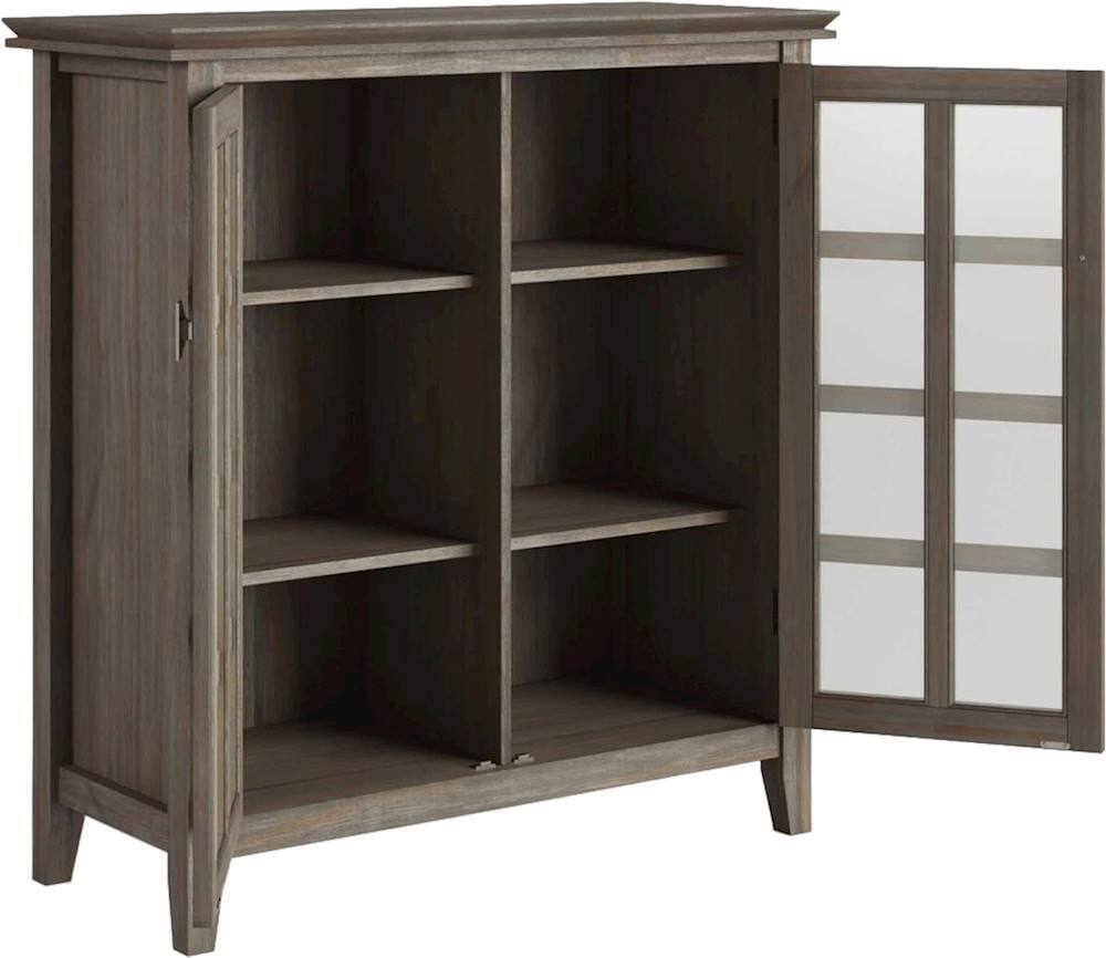 Alt View 11. Simpli Home - Artisan SOLID WOOD 38 inch Wide Transitional Medium Storage Cabinet in Distressed Grey - Distressed Grey.