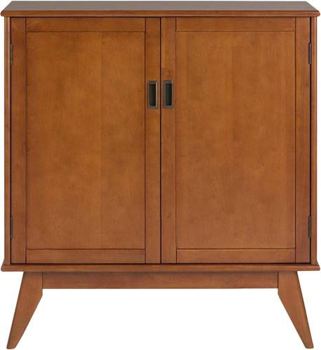 Simpli Home - Draper Mid-Century Modern Hardwood Medium Storage Cabinet - Teak Brown was $574.99 now $402.99 (30.0% off)