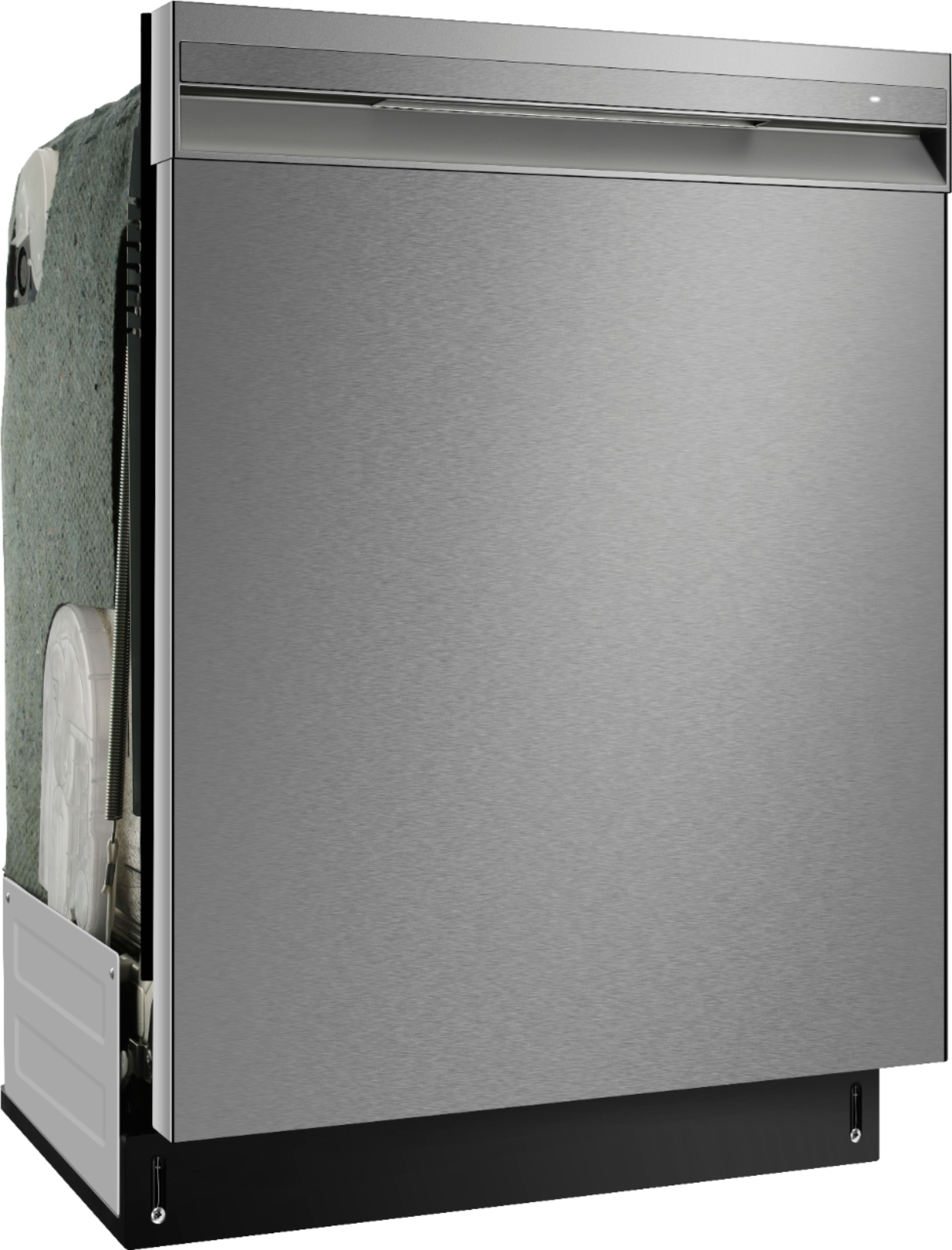 Angle View: Insignia™ - Top Control Built-In Dishwasher with Recessed Handle - Stainless steel