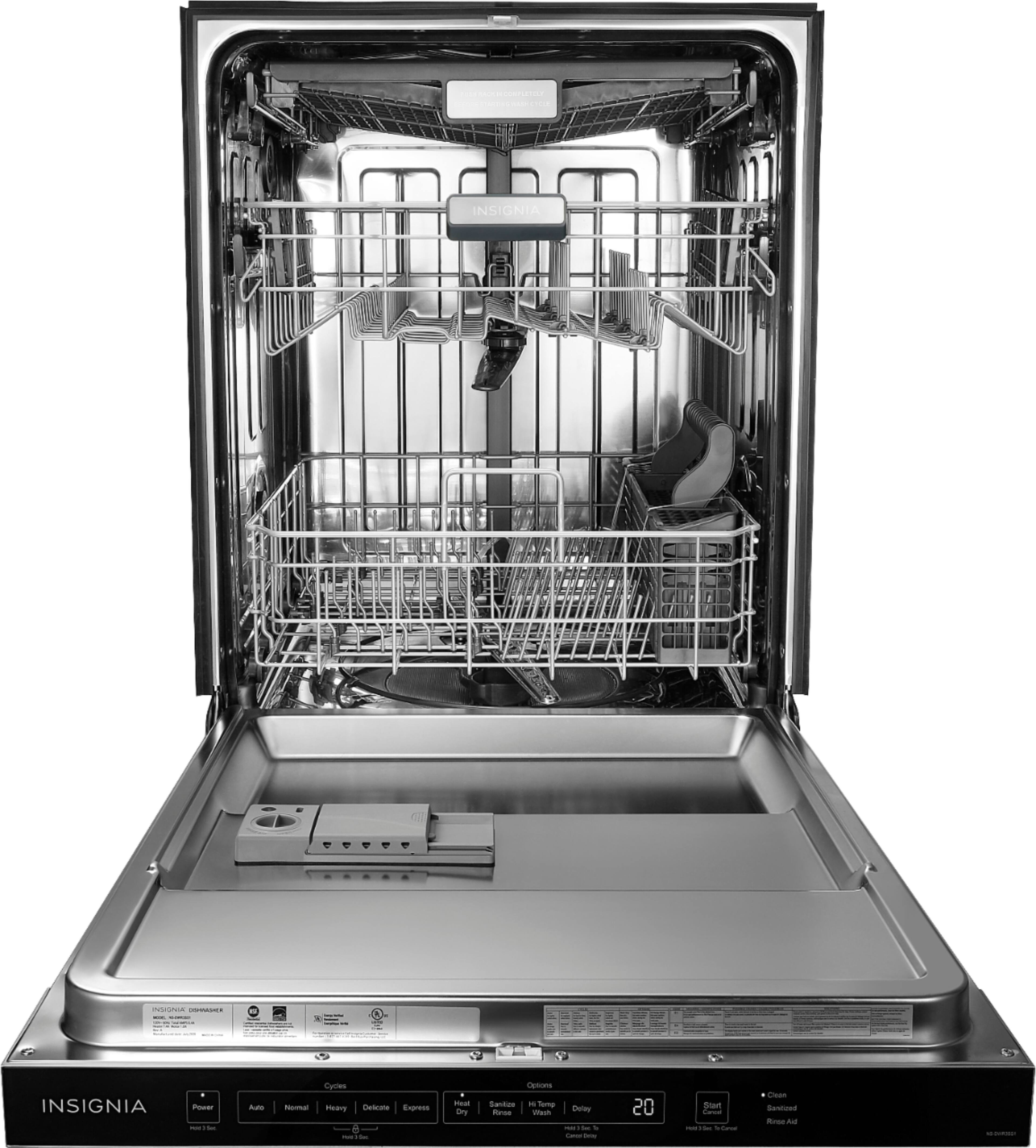 Alt View 20. Insignia™ - 24” Top Control Built-In Dishwasher with 3rd Rack, Sensor Wash, Stainless Steel Tub, 49 Dba, ENERGY STAR Certification - Stainless Steel.