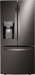 LG - 24.5 Cu. Ft. French Door Refrigerator with Wi-Fi - PrintProof Black Stainless Steel - Front_Standard