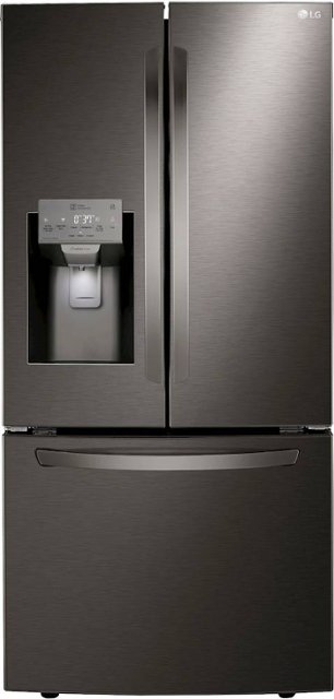 Front Zoom. LG - 24.5 Cu. Ft. French Door Refrigerator with Wi-Fi - Black stainless steel.