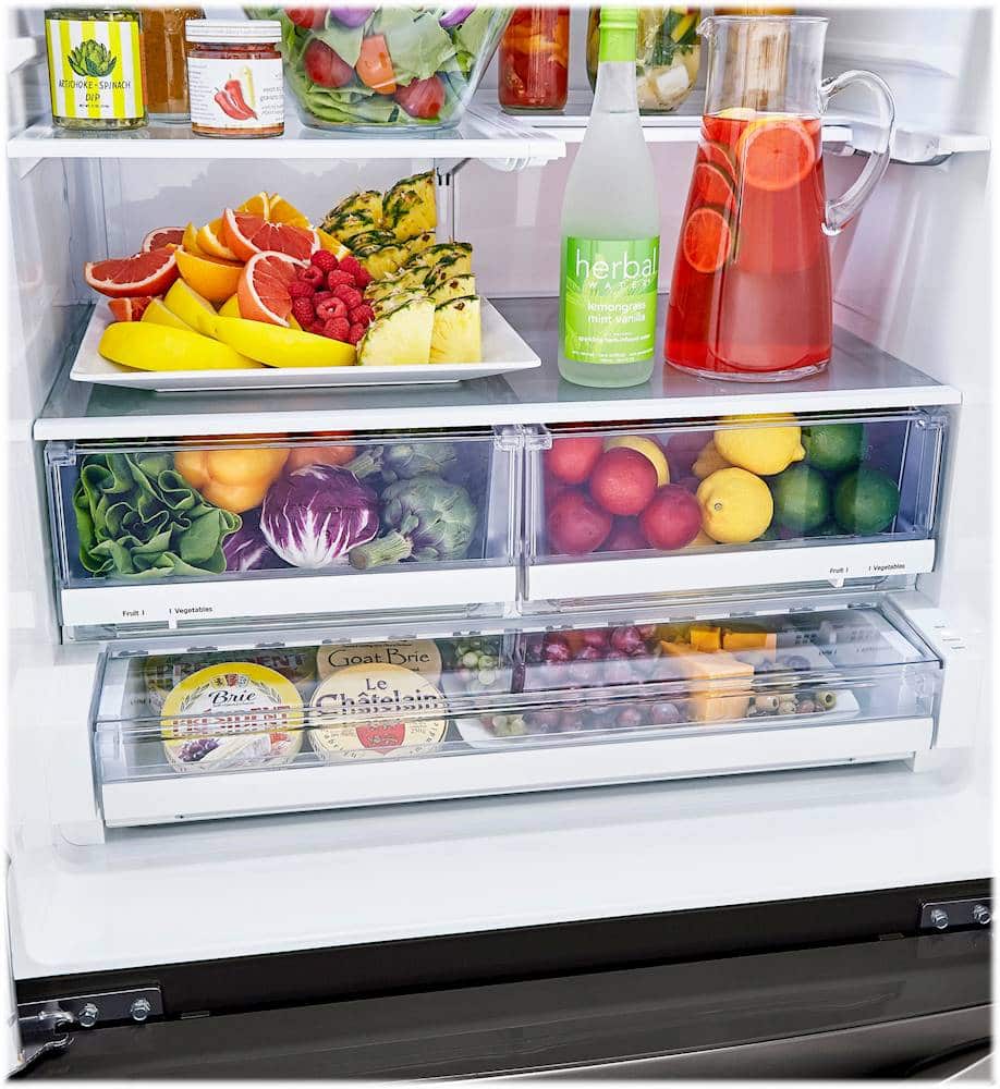 Alt View 12. LG - 24.5 Cu. Ft. French Door Smart Refrigerator with External Tall Ice and Water - PrintProof Black Stainless Steel.