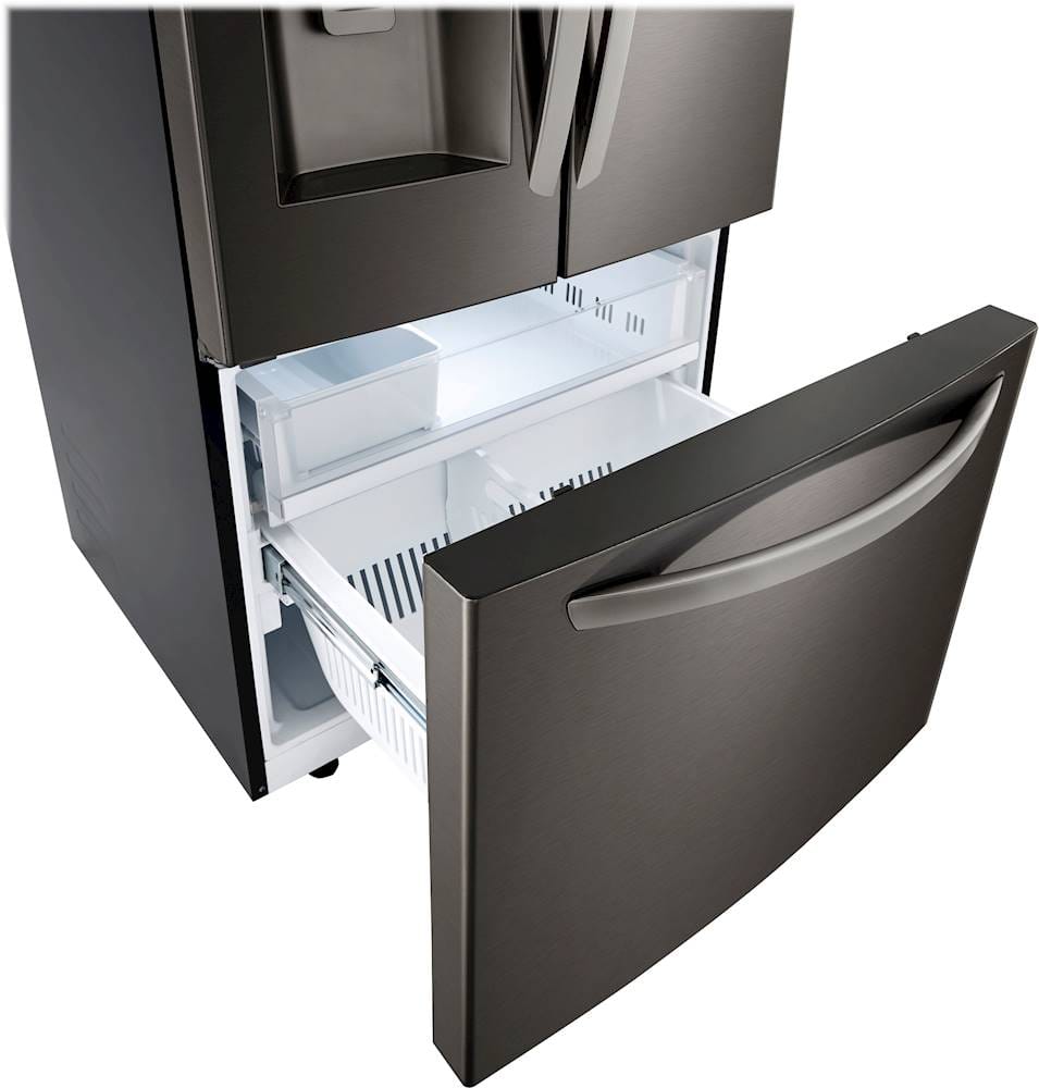 Alt View 15. LG - 24.5 Cu. Ft. French Door Smart Refrigerator with External Tall Ice and Water - PrintProof Black Stainless Steel.